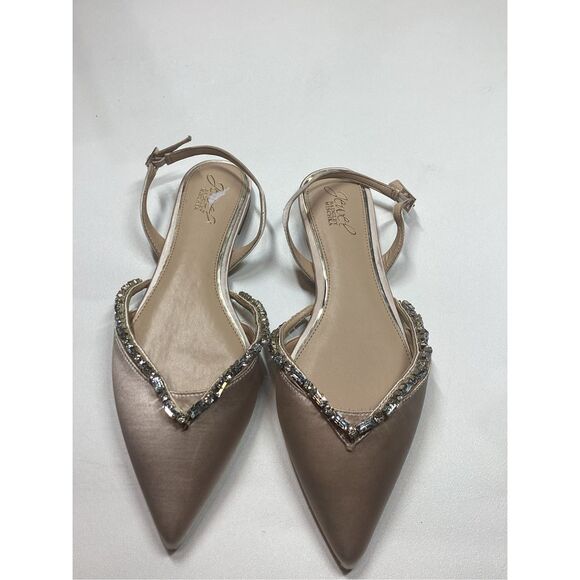 Jewel Badgley Mischka  camden pointed toe slingback flatsin rose gold - Picture 6 of 13